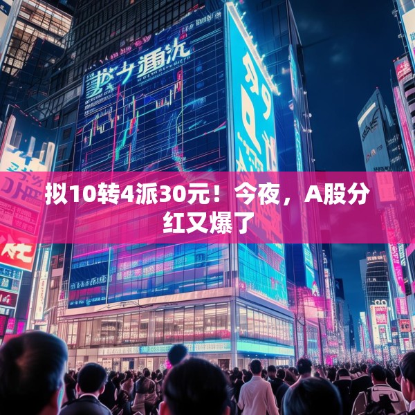 拟10转4派30元！今夜，A股分红又爆了