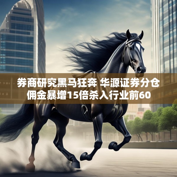 券商研究黑马狂奔 华源证券分仓佣金暴增15倍杀入行业前60
