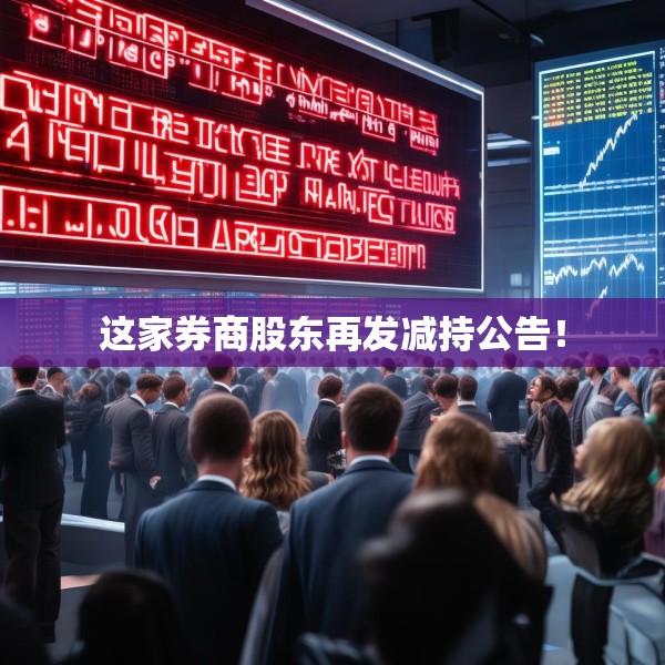 这家券商股东再发减持公告！