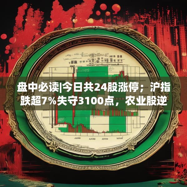 盘中必读|今日共24股涨停；沪指跌超7%失守3100点，农业股逆势上涨