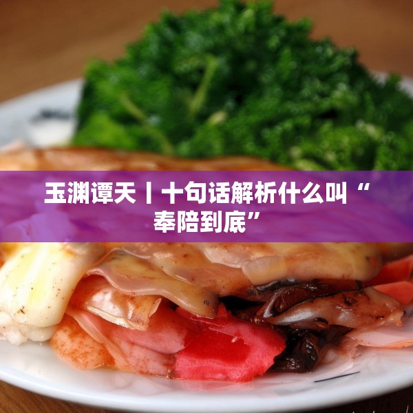 玉渊谭天丨十句话解析什么叫“奉陪到底”