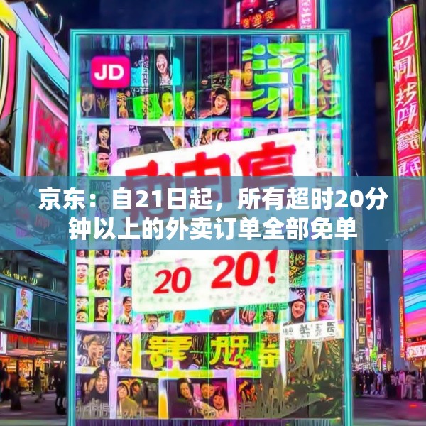 京东：自21日起，所有超时20分钟以上的外卖订单全部免单