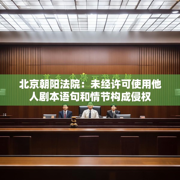 北京朝阳法院：未经许可使用他人剧本语句和情节构成侵权