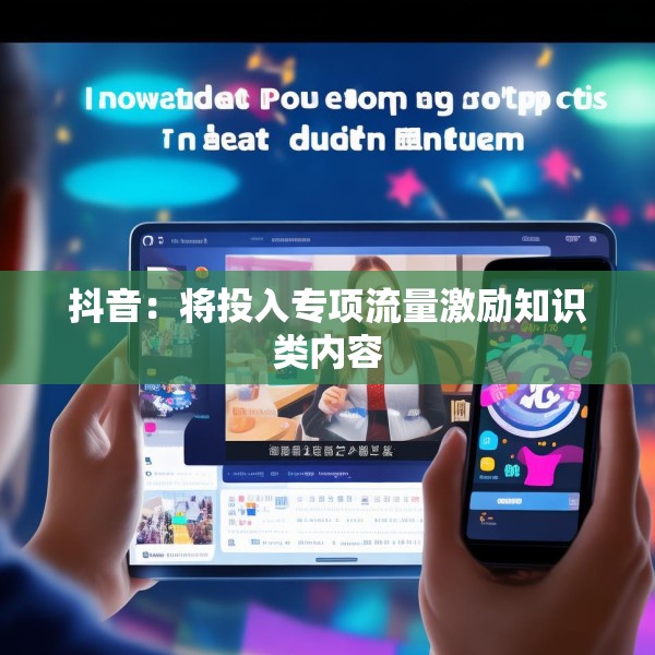 抖音：将投入专项流量激励知识类内容