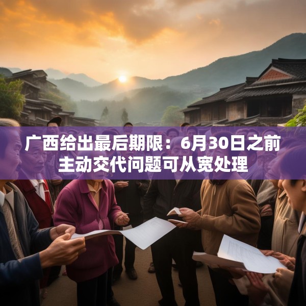 广西给出最后期限：6月30日之前主动交代问题可从宽处理