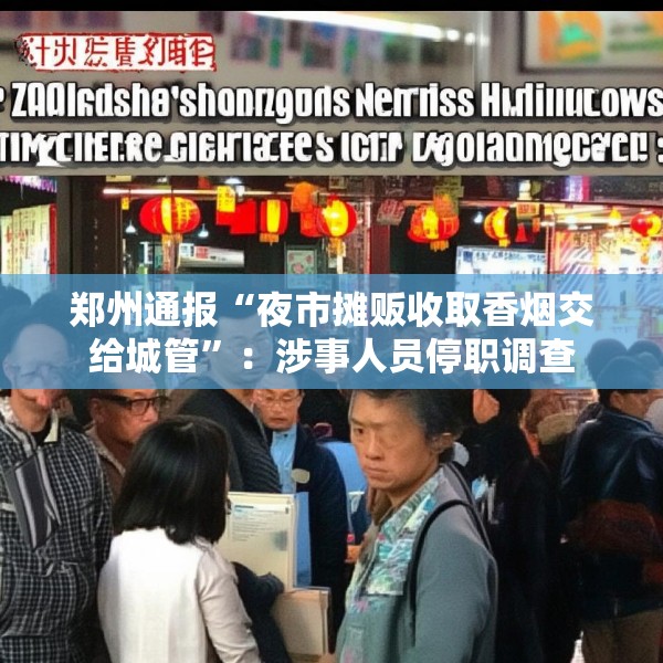郑州通报“夜市摊贩收取香烟交给城管”：涉事人员停职调查