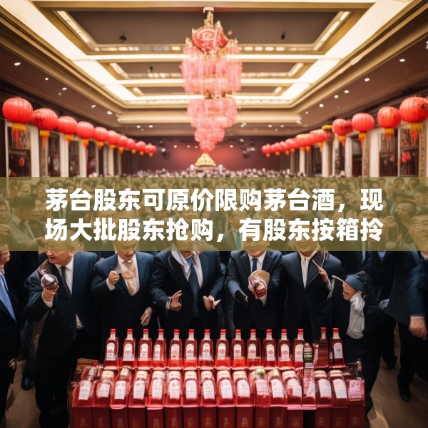 茅台股东可原价限购茅台酒，现场大批股东抢购，有股东按箱拎