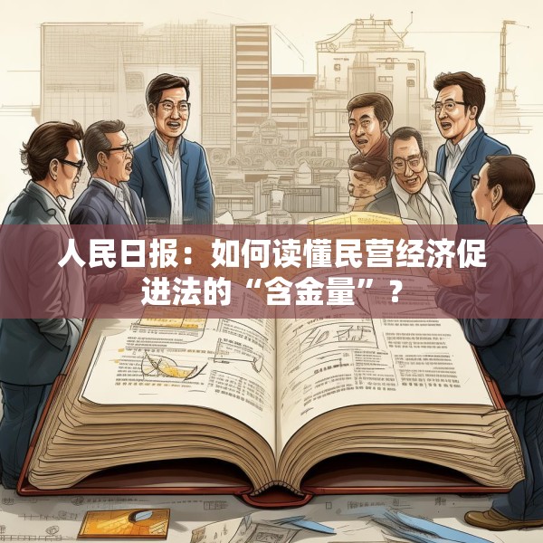 人民日报：如何读懂民营经济促进法的“含金量”？