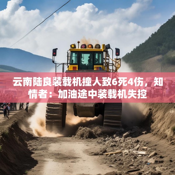 云南陆良装载机撞人致6死4伤，知情者：加油途中装载机失控