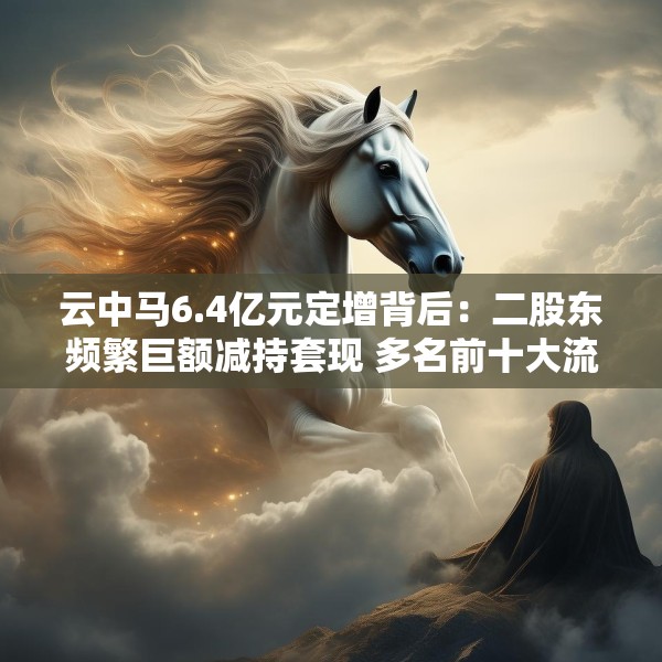 云中马6.4亿元定增背后：二股东频繁巨额减持套现 多名前十大流通股东加速离场