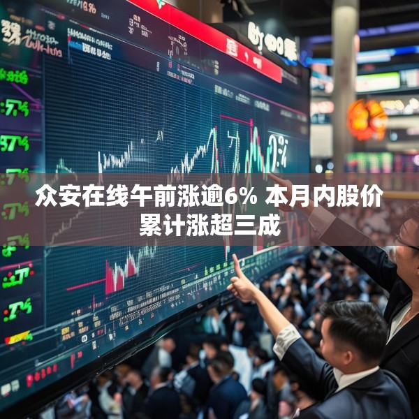 众安在线午前涨逾6% 本月内股价累计涨超三成
