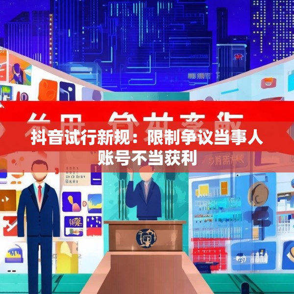 抖音试行新规：限制争议当事人账号不当获利