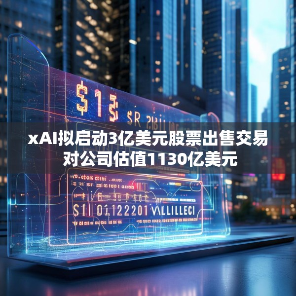xAI拟启动3亿美元股票出售交易 对公司估值1130亿美元