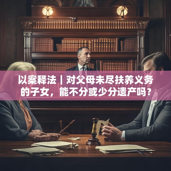 以案释法｜对父母未尽扶养义务的子女，能不分或少分遗产吗？