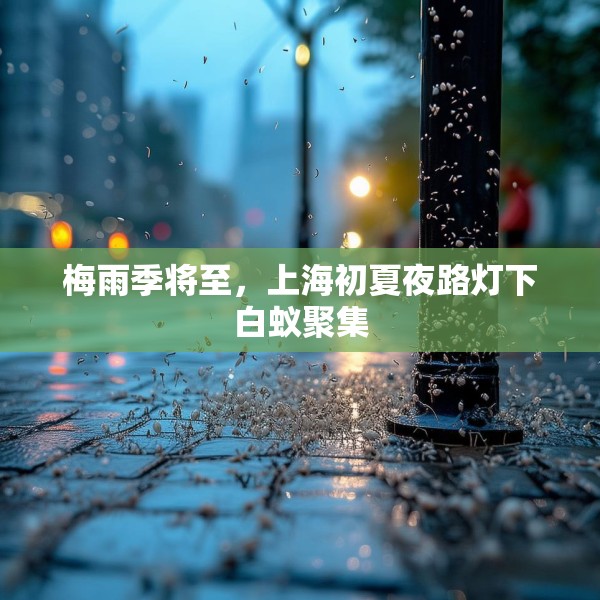 梅雨季将至，上海初夏夜路灯下白蚁聚集