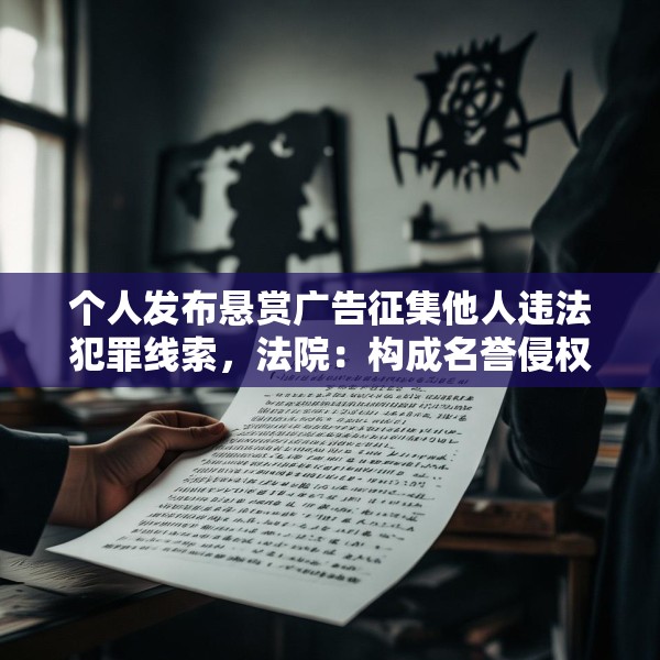 个人发布悬赏广告征集他人违法犯罪线索，法院：构成名誉侵权