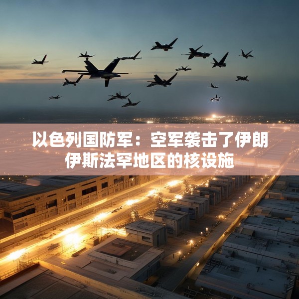 以色列国防军：空军袭击了伊朗伊斯法罕地区的核设施
