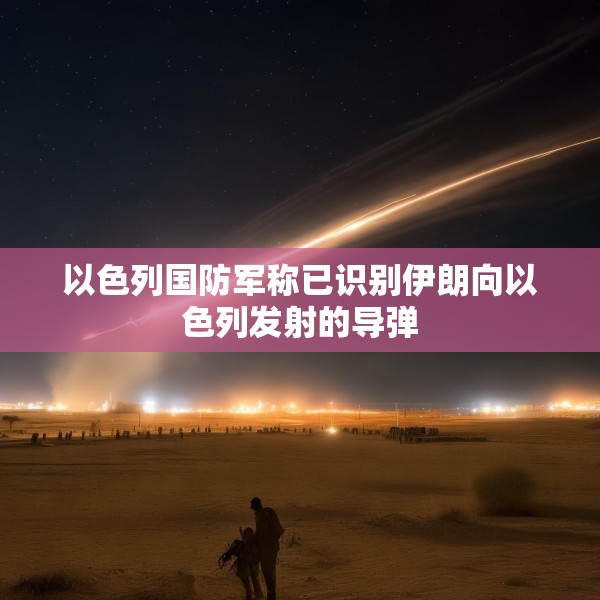 以色列国防军称已识别伊朗向以色列发射的导弹