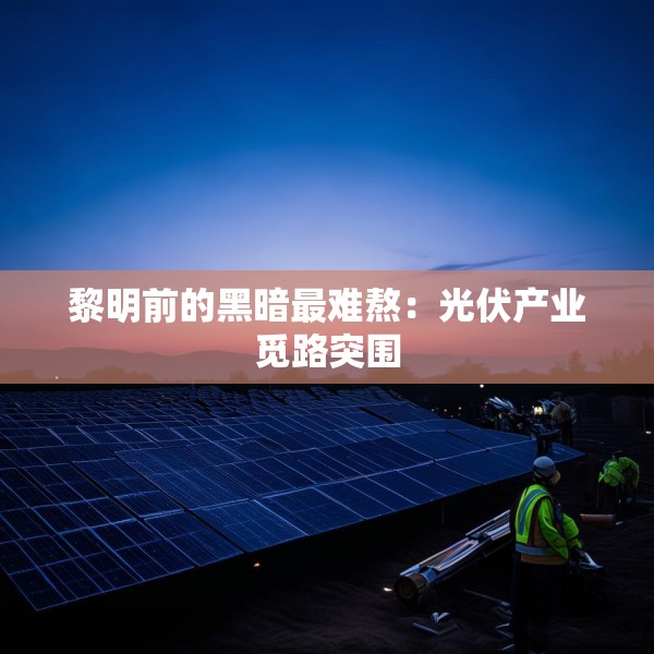 黎明前的黑暗最难熬：光伏产业觅路突围