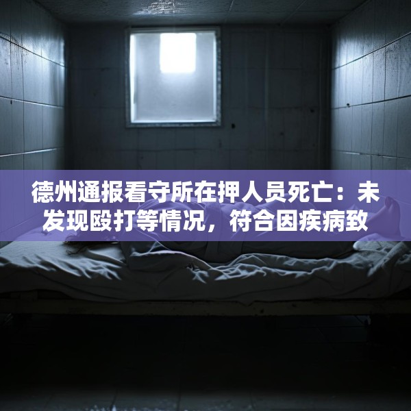 德州通报看守所在押人员死亡：未发现殴打等情况，符合因疾病致死特征